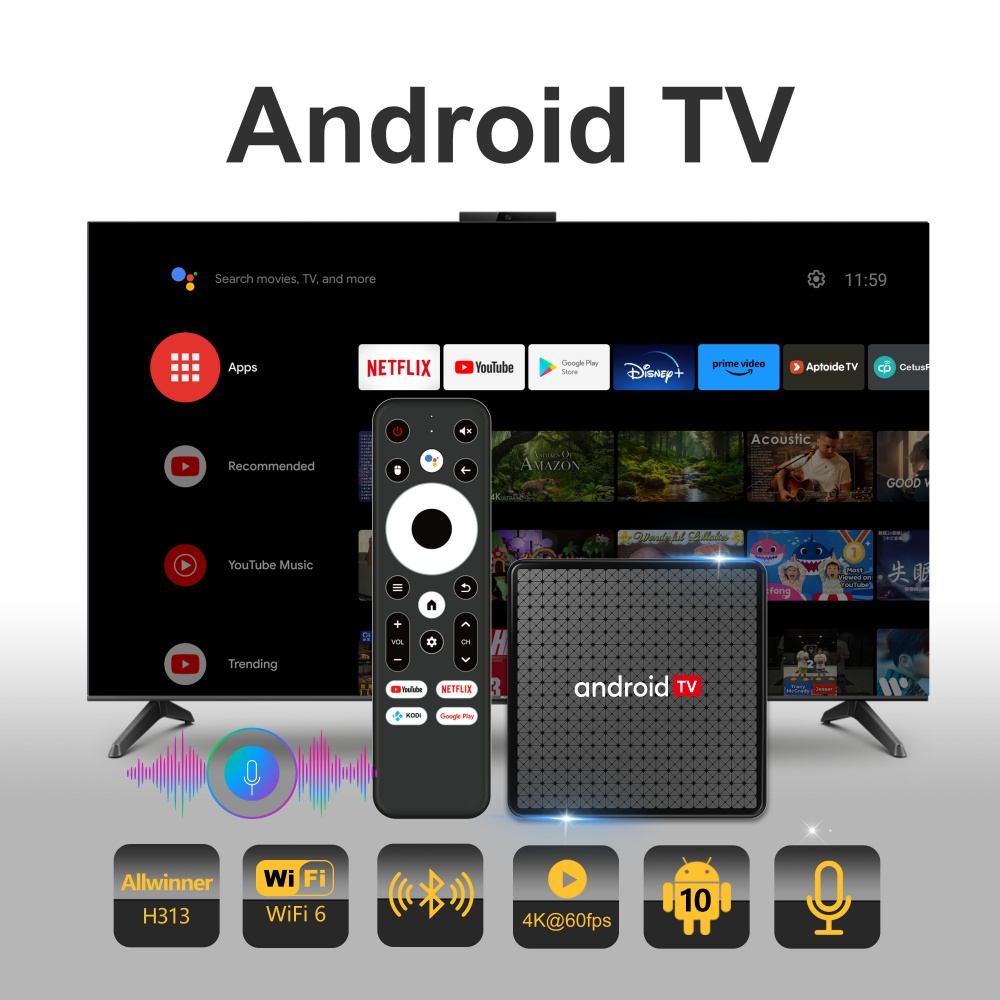 Home Cinema Portable - Wudung X5 TV-Box AndroidTV Allwinner H313