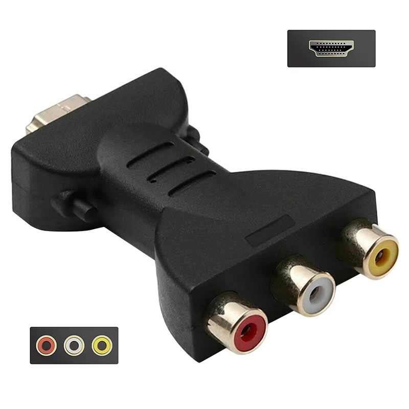 Home Cinema Blanc - AV-zu-HDTV-Composite-Adapter mit 3 RCA-Anschlüssen (Rot, Weiß,