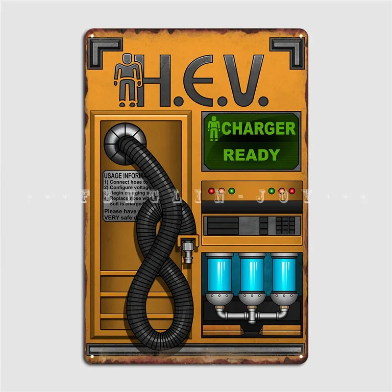 Home Cinema Theatre - Half Life Hev Charger Metallschild Club