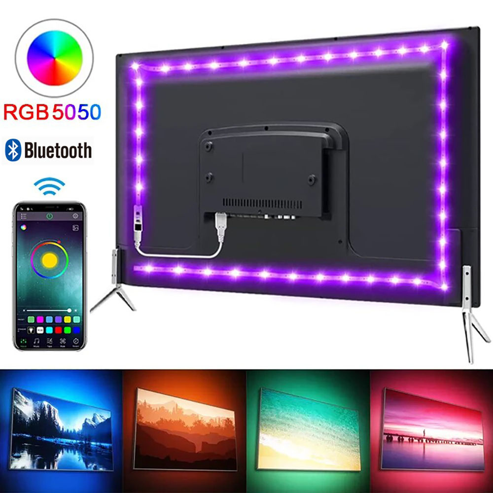 Ambient Light Strip Tv - RGB LED-Lichtband mit Bluetooth-App-Steuerung, 5V USB