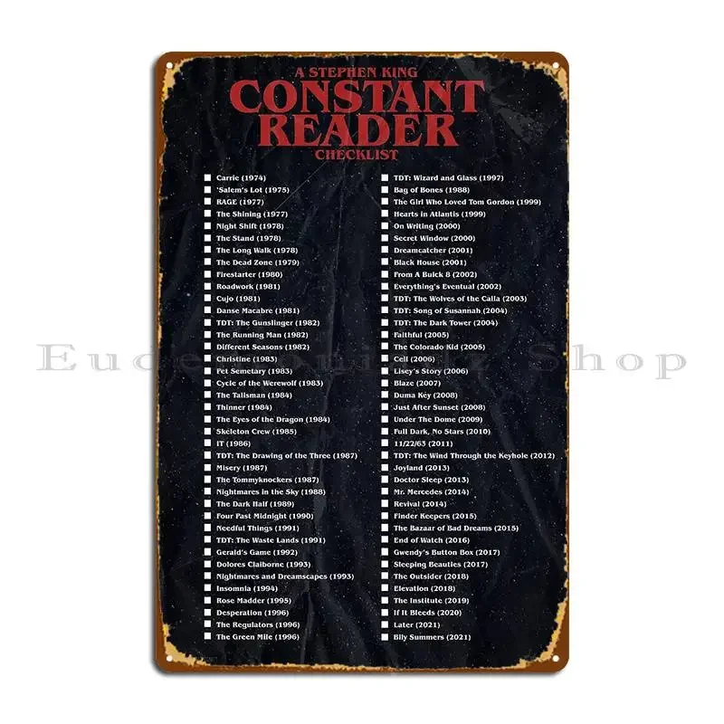 Home Cinema King - Stephen King Constant Reader Checkliste Druck