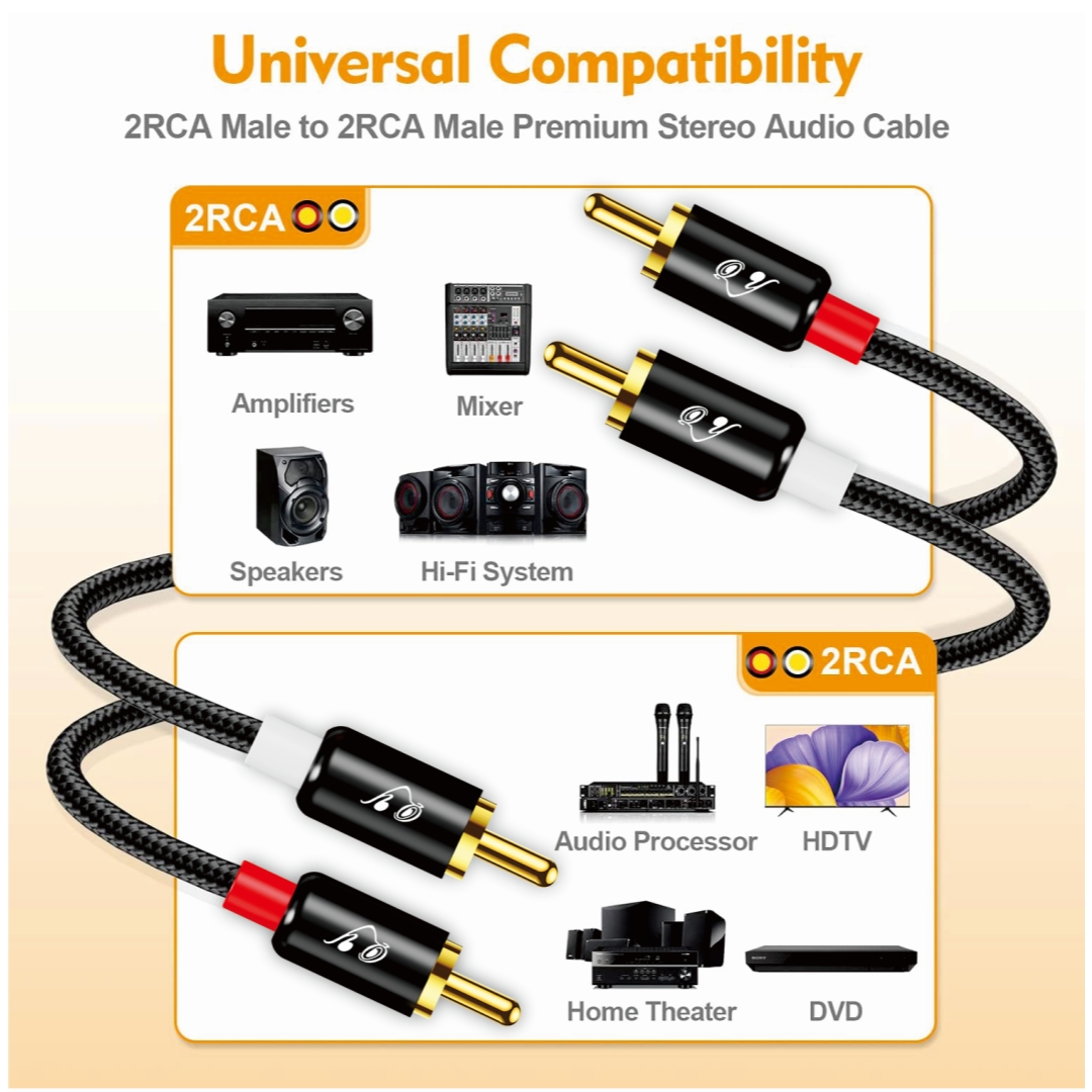 RG 2 RCA zu 2 RCA Stereo-Kabel – Home Cinema Equipment Bewertung und Preis