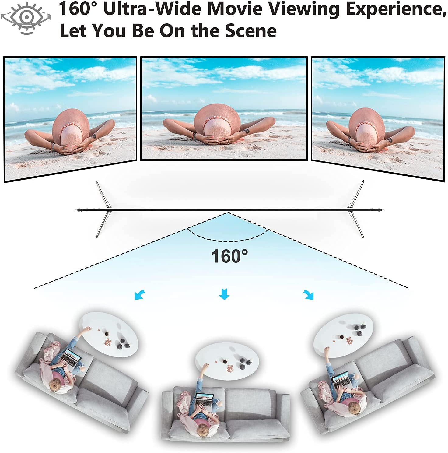 120 Zoll tragbare Projektor-Le – Home Cinema Blanc Bewertung und Preis