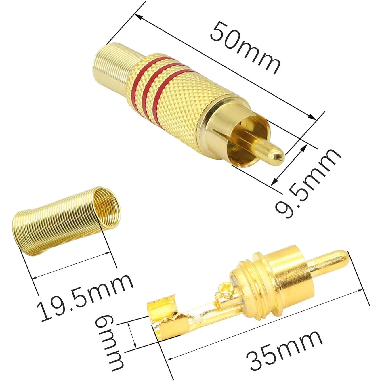4 Stück RCA-Stecker Vergoldet  – Home Cinema Beamer Bewertung und Preis