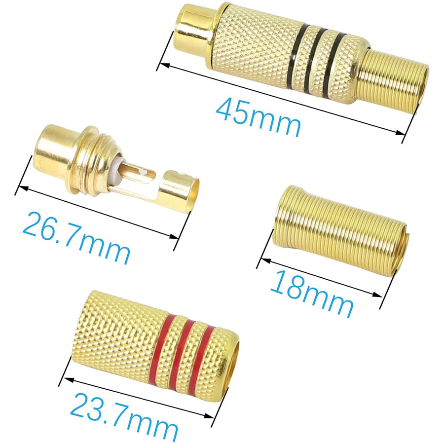 4 Stück RCA-Stecker Vergoldet  – Home Cinema Beamer Bewertung und Preis
