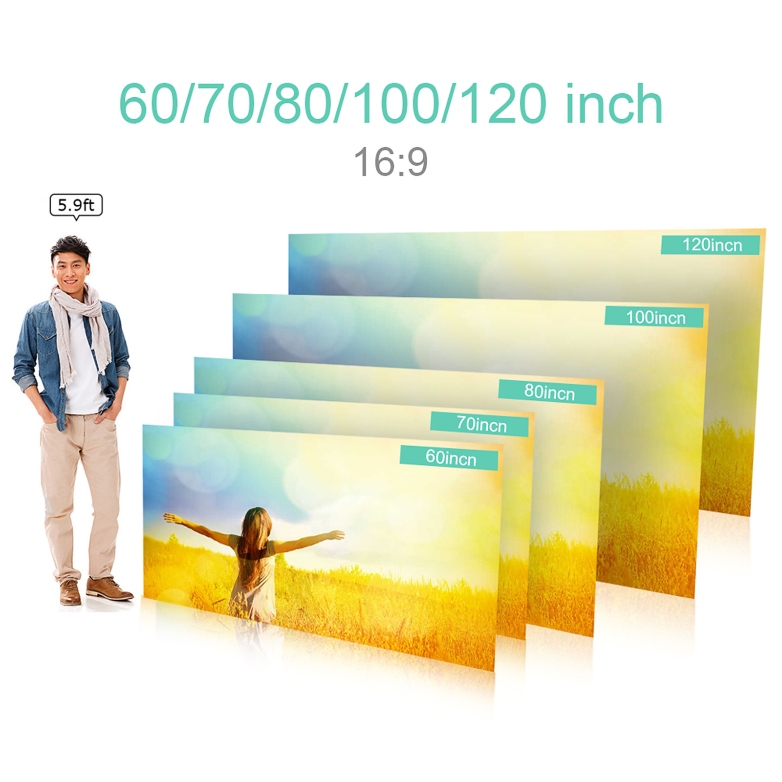 Tragbare Projektor-Leinwand, e – Home Cinema Blanc Bewertung und Preis